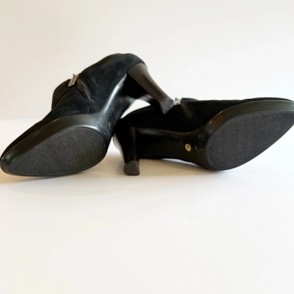 Aquatalia Suede Studded Accent Heeled Ankle Boots